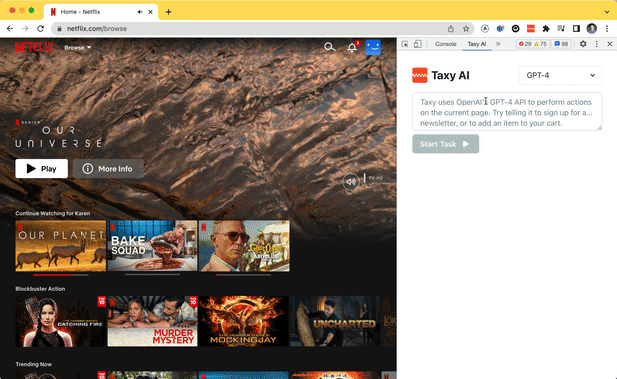 Taxy AI:浏览器全自动化 AI 工具 Taxy AI:浏览器全自动化 AI 工具